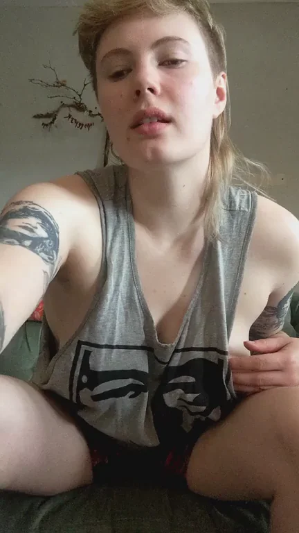 Pale Slut Rubs Her Tits and Begs for Huge Cock