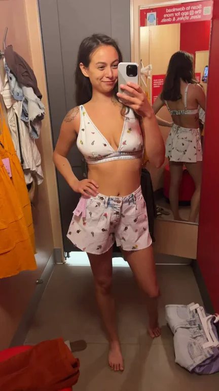 Piper Quinn's Big Tits Tease: Top On or Floor in Changing Room? Help Pick! 🔥👙