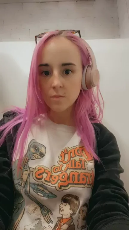 Busy Office Day? Quick Pink-Haired Tits Flash for You 😈💦