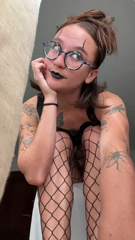 Goth girl with glasses