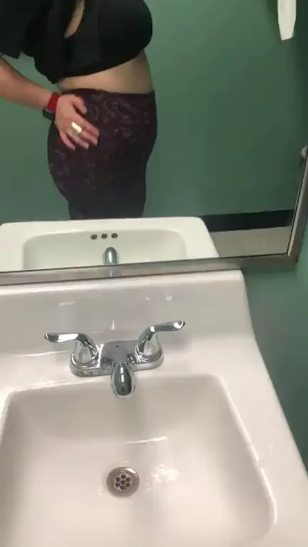 Bathroom Titty Drop Bombshell: Mind-Blowing Jugs Spill Out Twice ??