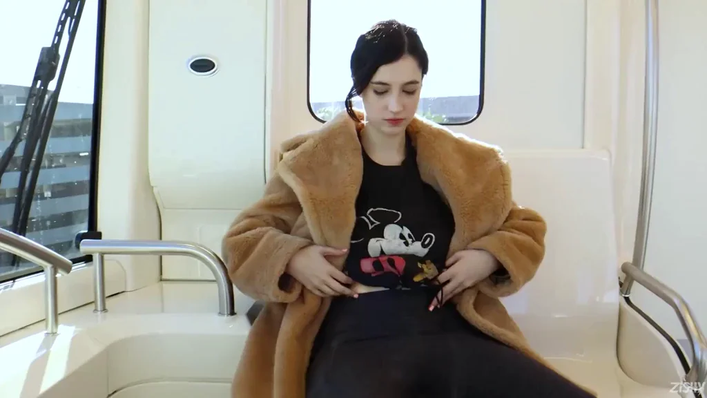 Public Titty Drop Slut in Fur Coat 🔥🍈🍈