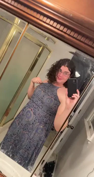 Born to Slay in This Dress, Trans Babe Glows 😍👗💦