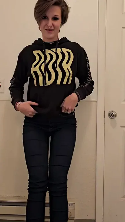 Rare Pant Sighting: Short-Haired Slut Flashes Tits Before Stripping! 🌈🍑🤭