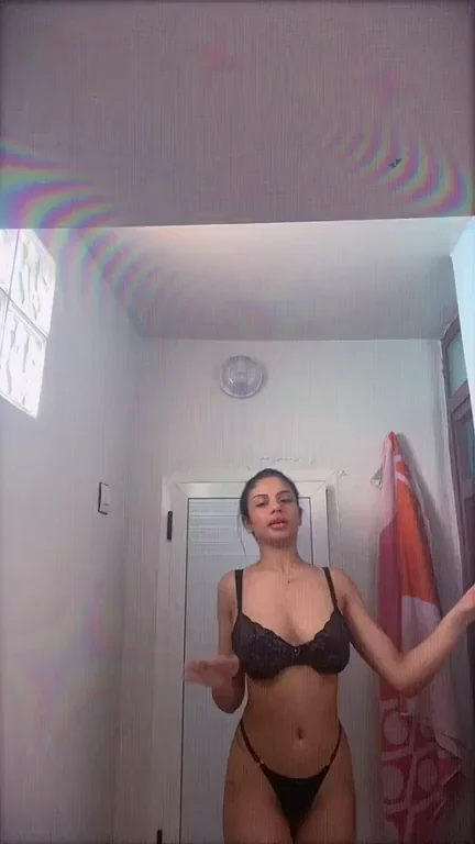 Busty Asian Babe's Boobs Still Growing – Epic Tease in Black Lace