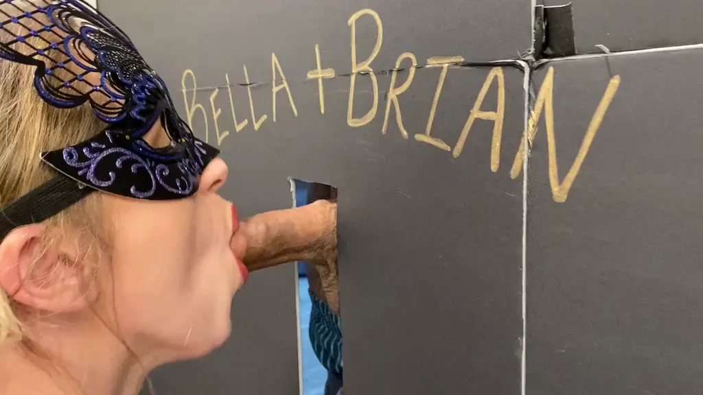 Gloryhole BJ with facial from two angles