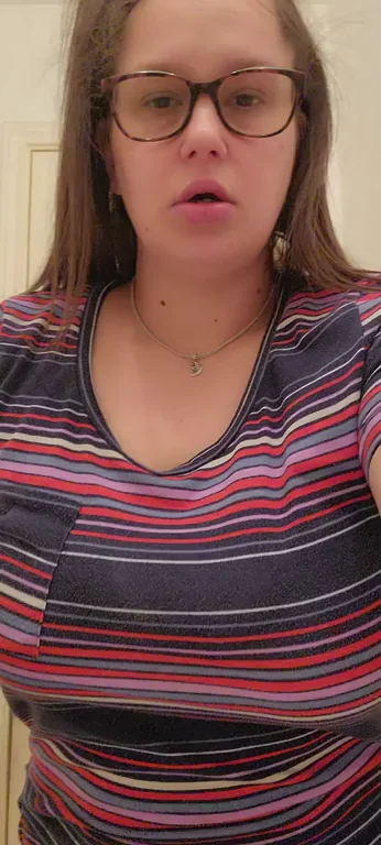 🍈🍈 Busty Glasses Babe Struggles to Stuff Those Massive Tits Back In! 😩💦