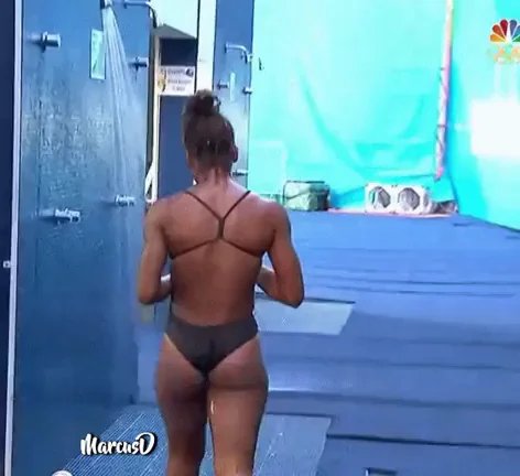 Jennifer Abel's 🍑 Poppin' Ass in Tight Swimsuit Dive Tease 🔥