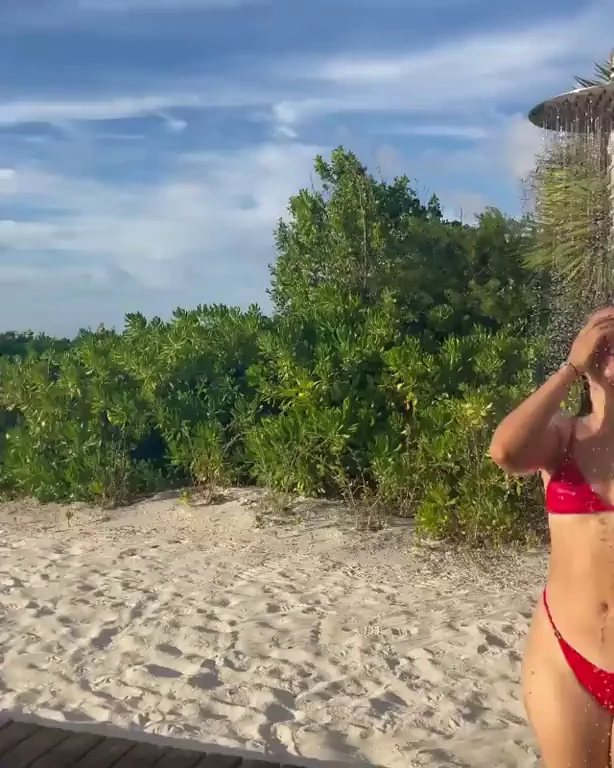 Camila Cabello's Steamy Red Bikini Outdoor Shower Tease