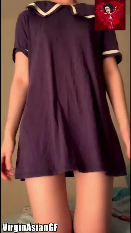 🍒 18yo Asian Virgin GF Teases in Schoolgirl PJs - Wanna Pop My Cherry? 🔥