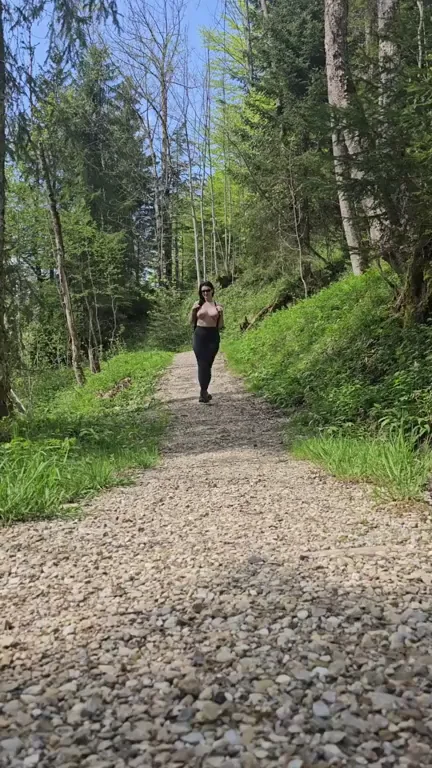 🌳 Busty Brunette's Teasing Forest Walk 🥵🍑