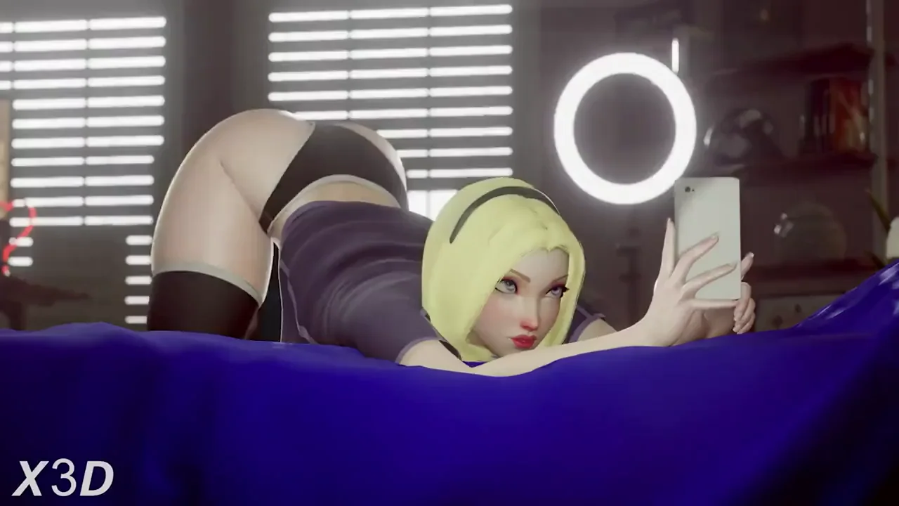 Lux's Naughty Selfie Tease 💦📱 3D Hentai Slut Flex