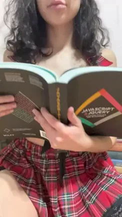 🔥 Hot Nerdy Slut Reading 'The Secret Garden' with Perky Nipples Popping Out 😍📖