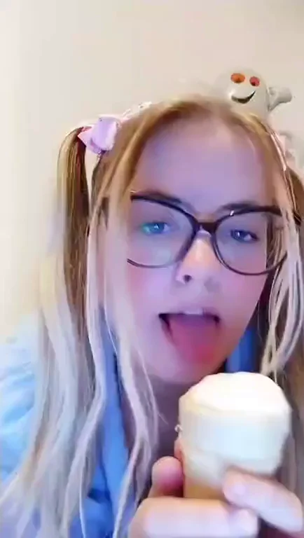 Ice Cream Tease: Glasses Girl's Slutty Lick & Kiss Challenge