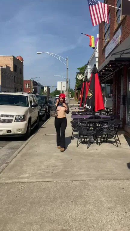 MILF's Topless Stroll 😈🍈🍈