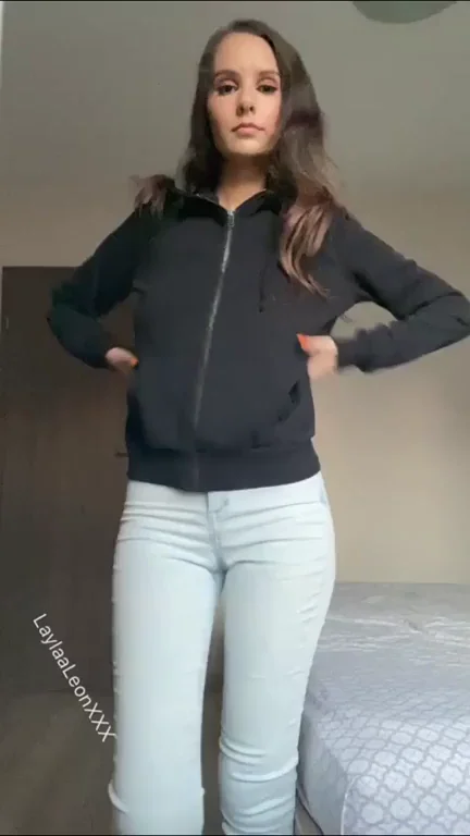 Busty Petite Housewife Flashes Tits in Open Hoodie 😈🍑