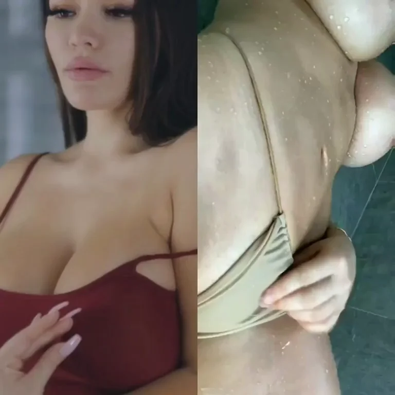 Holy Fuckin' Tits: Busty Asian Bombshell's Mirror Tit Tease