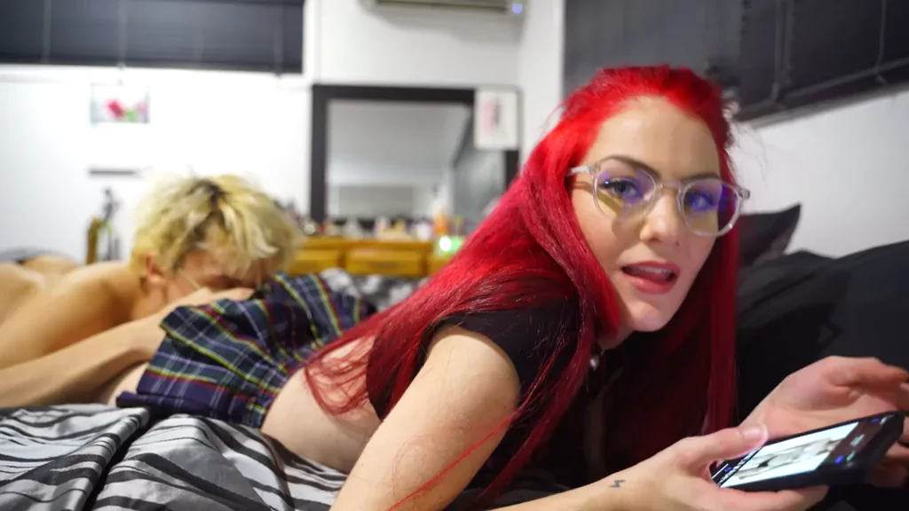 Scrolling Reddit while getting ass eaten