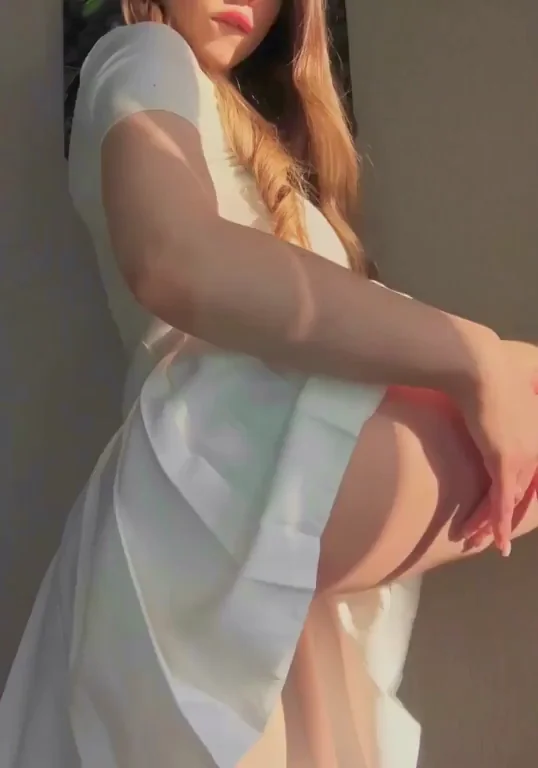Oops! Forgot My Panties 😈👗 Bare Pussy Upskirt Tease