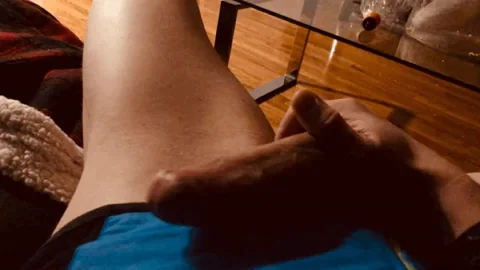 36yo Stud Jerks His Thick Cock on the Couch