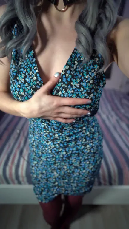 Revealing my naturally perky melons for you to stroke to
