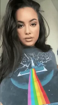 🌈 Massive Titty Drop from Pink Floyd Tee Slut 😍🍈🍈