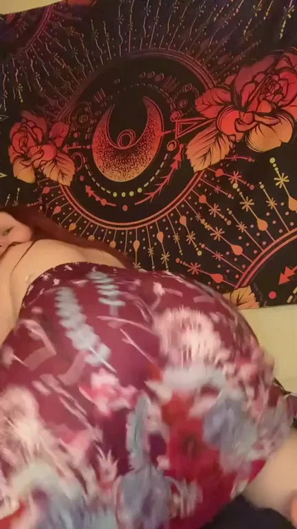 Thick Thighs Tease in Psychedelic Sun Dress – Dress-Up Slut Vibes