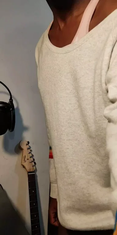 😈 Sweater Tease: Black Trans Babe's Fat Cock Bulging Out 🍆💦