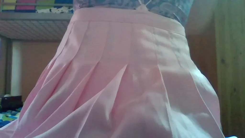 Nervous 19yo Sissy Femboy's First Vid: Pink Skirt Tease & Thick Ass Show 💖🍑