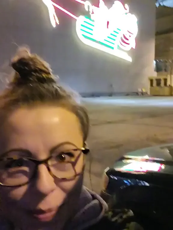 Unwrapped Xmas Gift: Naughty Slut Flashes Tits in Santa Sleigh Glow! 🎄🔥🍒