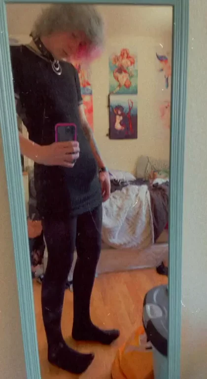 Black Dress Hiding My Thick Trans Cock? 😈👗🍆