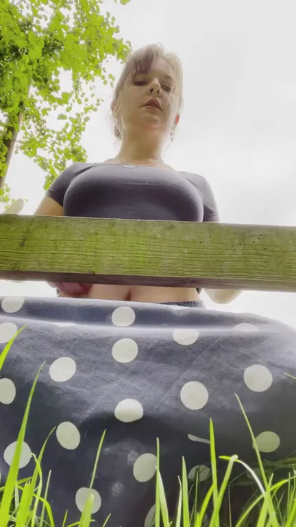 Swedish Slut's Outdoor Titty Drop Tease
