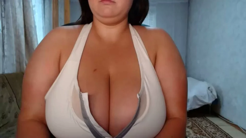 Thick BBW Tease: 'Where's Your Reveal, Baby?' Zip-Down Tit Drop