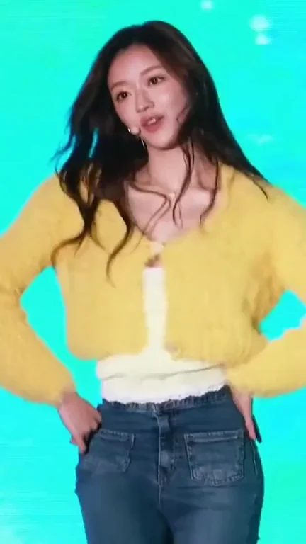Yooa from Oh My Girl Teasing in Yellow Sweater 😍💦 #KpopFap