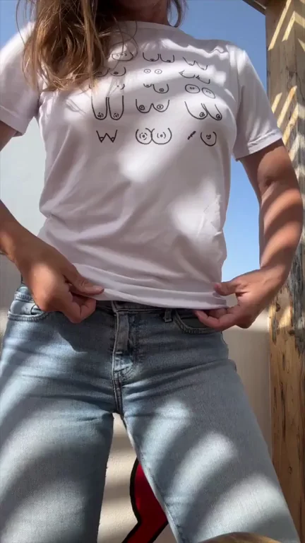 🔥 Horny MILF Next Door Teasing in Boob Tee & Tight Jeans 😈