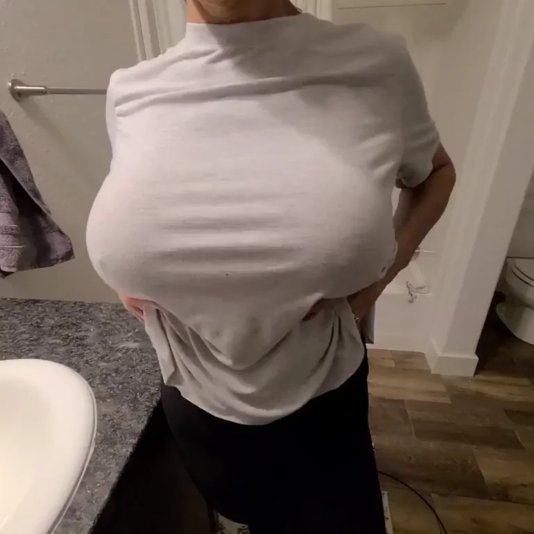 Massive No-Bra Tits Bouncing Wild in Tight Tee