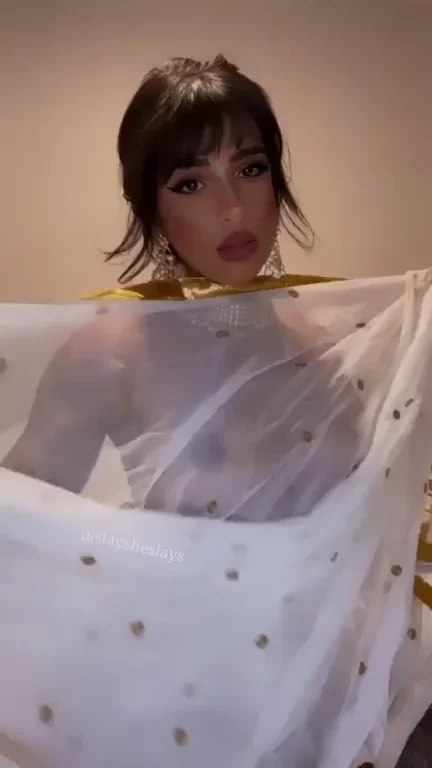 Naughty Indian Princess Teasing with Sheer Saree