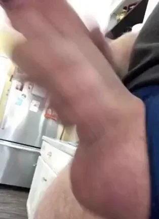Me stroking my forearm sized fat cock ??