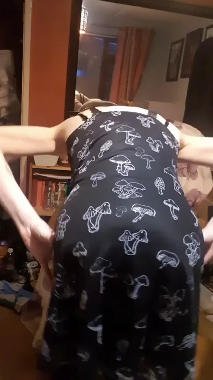 Always Behind Me: Trans Babe's Dick-Print Dress & Ass Tease 🍆🍑