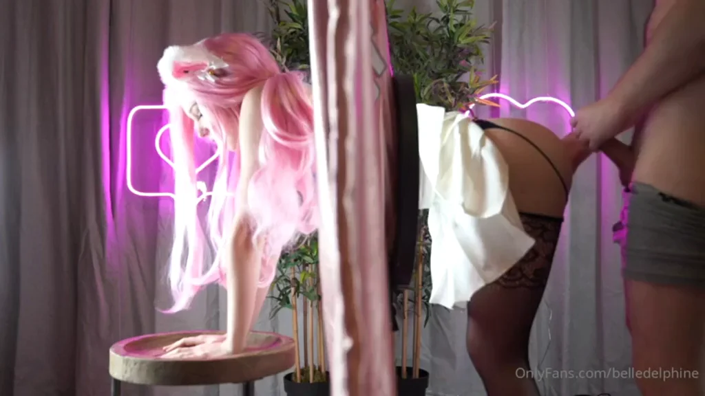 Belle Delphine's Pink-Haired Doggystyle Ass Tease 🍑💖🔥