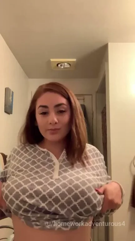 My wife doing a titty drop for you guys