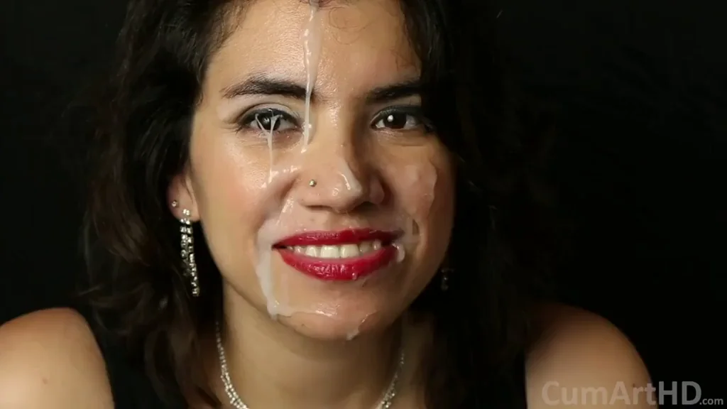 💦 Dusting Her Slutty Face with Thick Spider Web Cumshot 😈