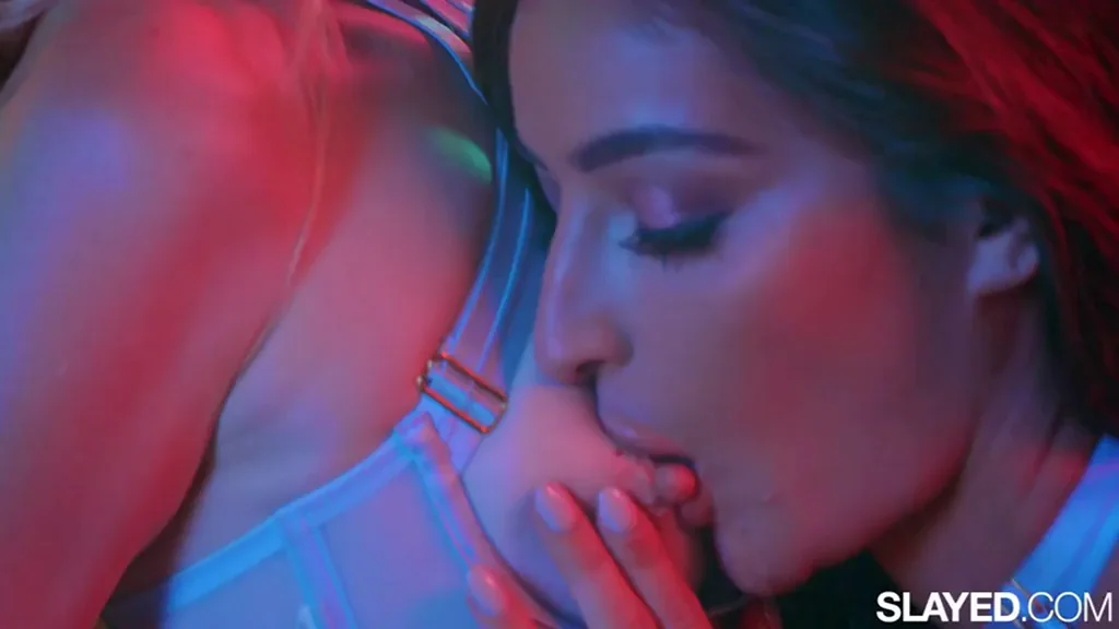 Neon Glow Sluts: Emily Willis & Charlotte Stokely Scissoring Squirt 💦🌈👅