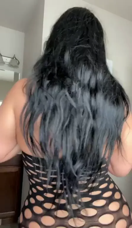 Thick Ebony Tease in Fishnet Bodysuit Before Nasty Fuck 😈🍑