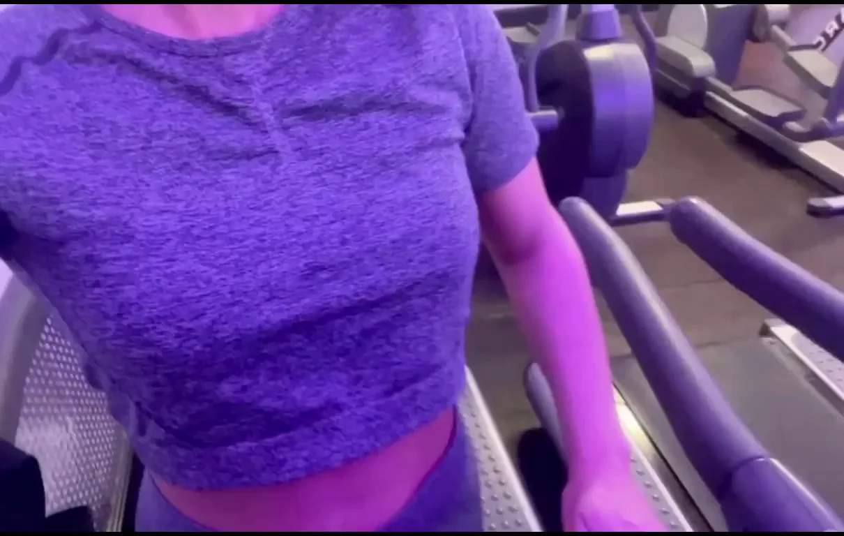 Tiny Tits Tease 💜 Gym Distraction 😈