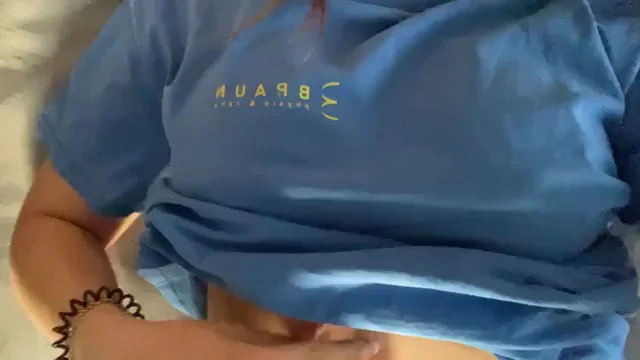 Daddy's Slutty Stepdaughter Teases Her Perky Tits in Chanel Tee