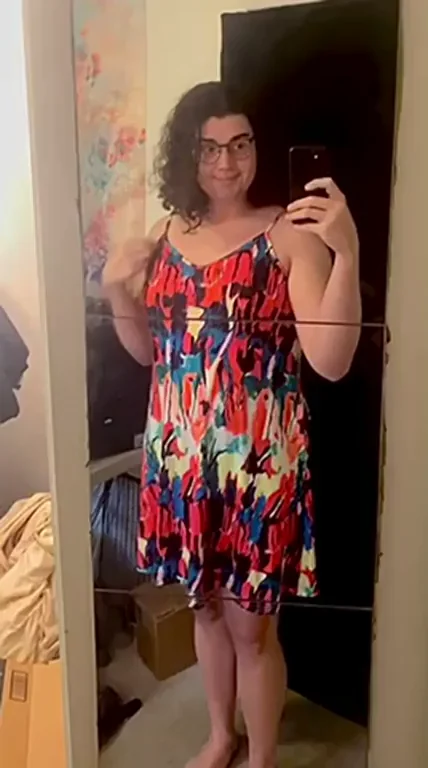 Cute Sundress Tease: Trans Babe Goes Commando 😍💋