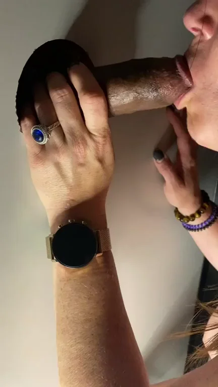 A great cock slid through the hole and I just had to suck it with vigor. I loved gagging on it