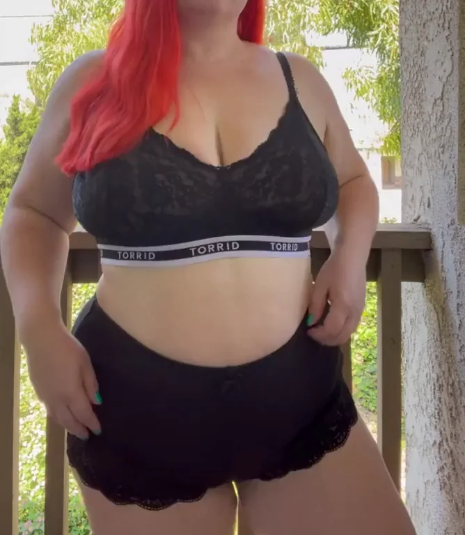Redhead BBW Teases Neighbors with Massive Titty Drop