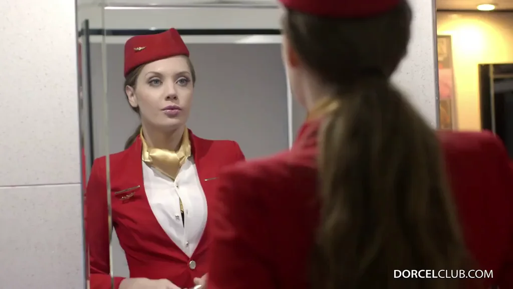 Elena Koshka's Stewardess Slut Service Threesome